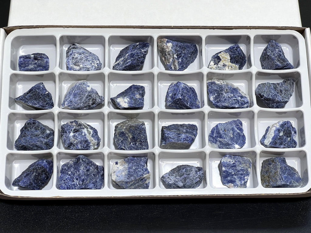 Blue Sodalite Rough Raw Stones (24 Pcs) Boxed Flat