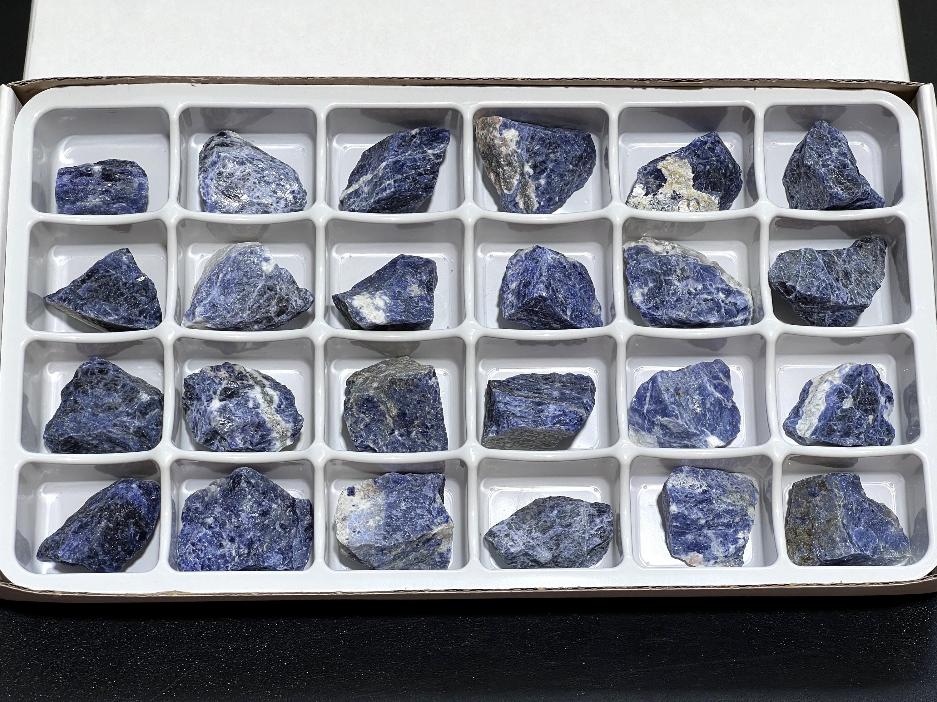 Blue Sodalite Rough Raw Stones (24 Pcs) Boxed Flat