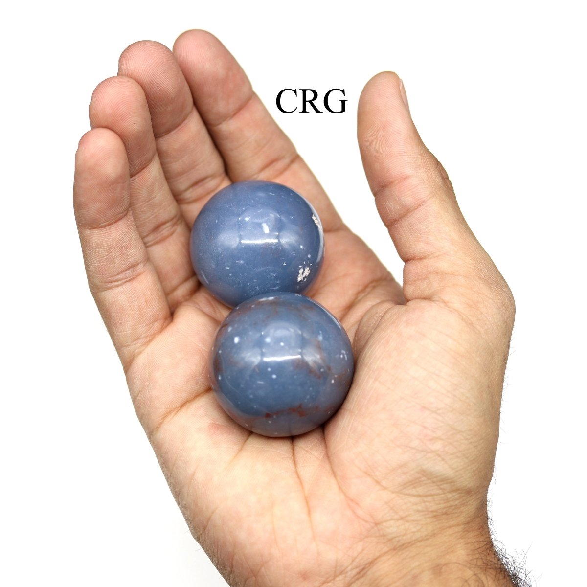 Angelite Small Polished Sphere (1 Piece) (Size 30 To 40 mm) Hand Carved Gemstone Decor