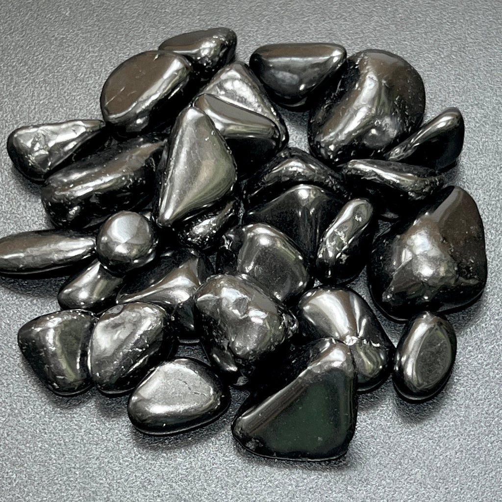 Black Shungite Tumbled Stones Mineral Karelia Russia (By The Piece or Pound) Type 2 Specimen