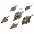 Agate Druzy Leaf Pendant with Silver Plating (0.5 To 1 Inch) (1 Piece)