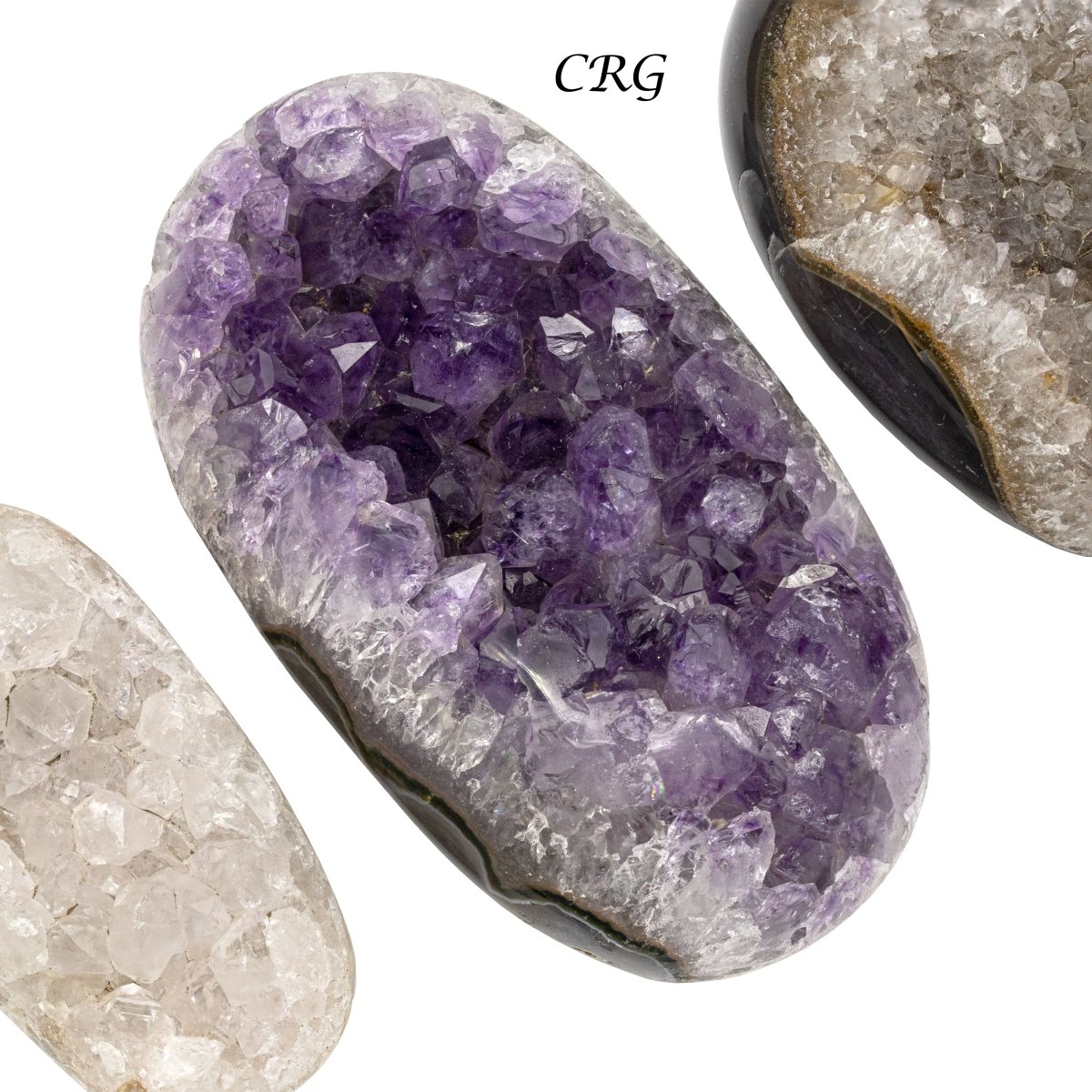 Agate Druzy Palm Stones (1 Kilogram) Size 2 to 5 Inches Crystal Gemstone Worry Pocket Stones