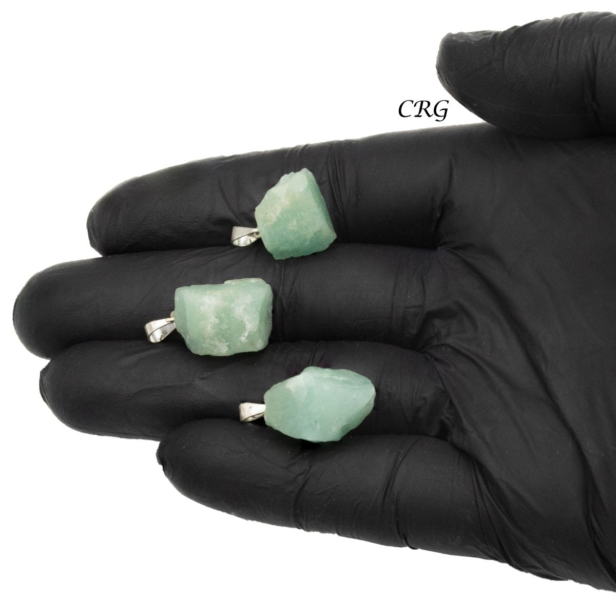 Amazonite Rough Rock Pendant with Silver Bail (5 Pieces) Size 18 to 22 mm Crystal Jewelry Charm
