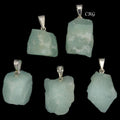 Amazonite Rough Rock Pendant with Silver Bail (5 Pieces) Size 18 to 22 mm Crystal Jewelry Charm