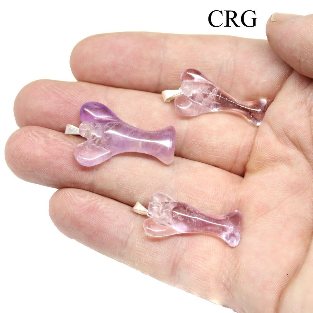 Amethyst Angel Pendant with Silver Bail 25 to 35 mm (5 Pieces)