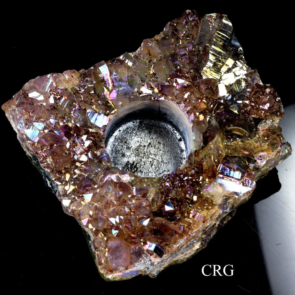 Amethyst Candle Holder 3.5  to 5.5 Inches (1 Pc)