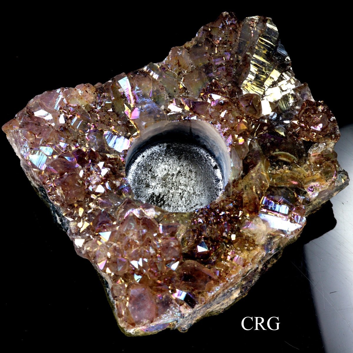 Amethyst Candle Holder 3.5  to 5.5 Inches (1 Pc)