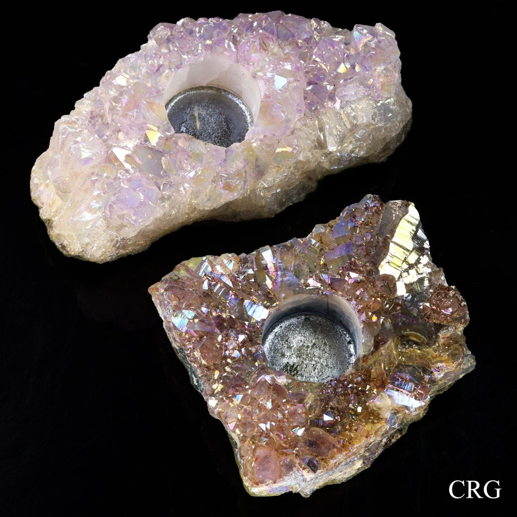 Amethyst Candle Holder 3.5  to 5.5 Inches (1 Pc)