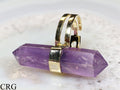 Amethyst Double Terminated Adjustable Ring with Gold Plating (1.5 Inches) (1 Piece)
