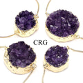Amethyst Druzy Bracelet Gold Plated (6.5 Inches) (1 Piece)