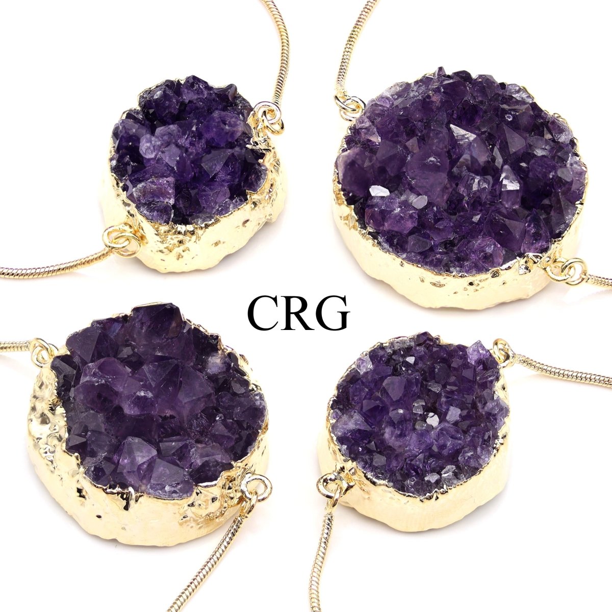 Amethyst Druzy Bracelet Gold Plated (6.5 Inches) (1 Piece)