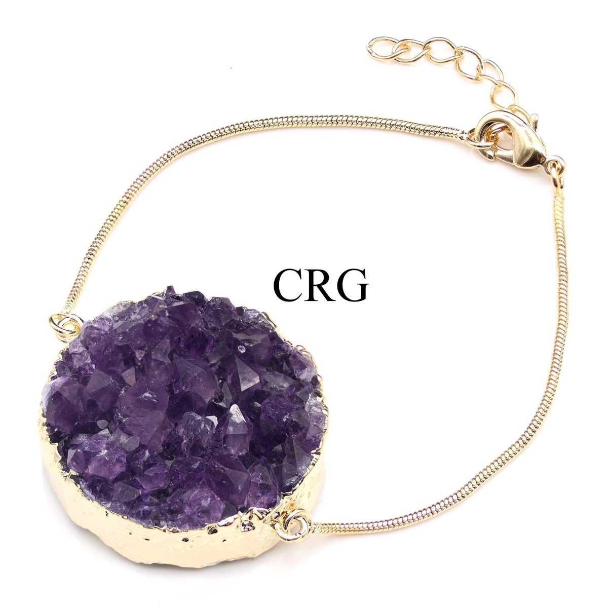 Amethyst Druzy Bracelet Gold Plated (6.5 Inches) (1 Piece)