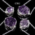 Amethyst Druzy Bracelet Silver Plated (6.5 Inches) (1 Piece)