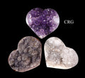 Amethyst Druzy Heart with Polished Edges (4 Kilo Lot) Size 1 to 2 Kilo Polished Edge Crystal Heart with Rough Back