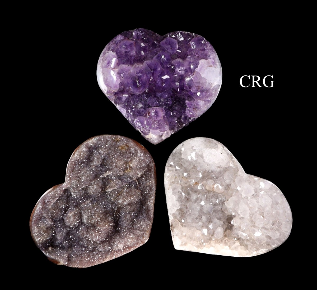 Amethyst Druzy Heart with Polished Edges (4 Kilo Lot) Size 1 to 2 Kilo Polished Edge Crystal Heart with Rough Back