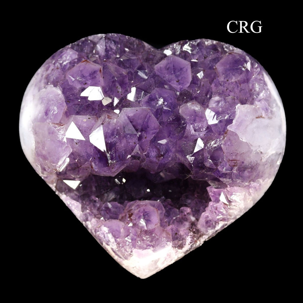 Amethyst Druzy Heart with Polished Edges (4 Kilo Lot) Size 1 to 2 Kilo Polished Edge Crystal Heart with Rough Back