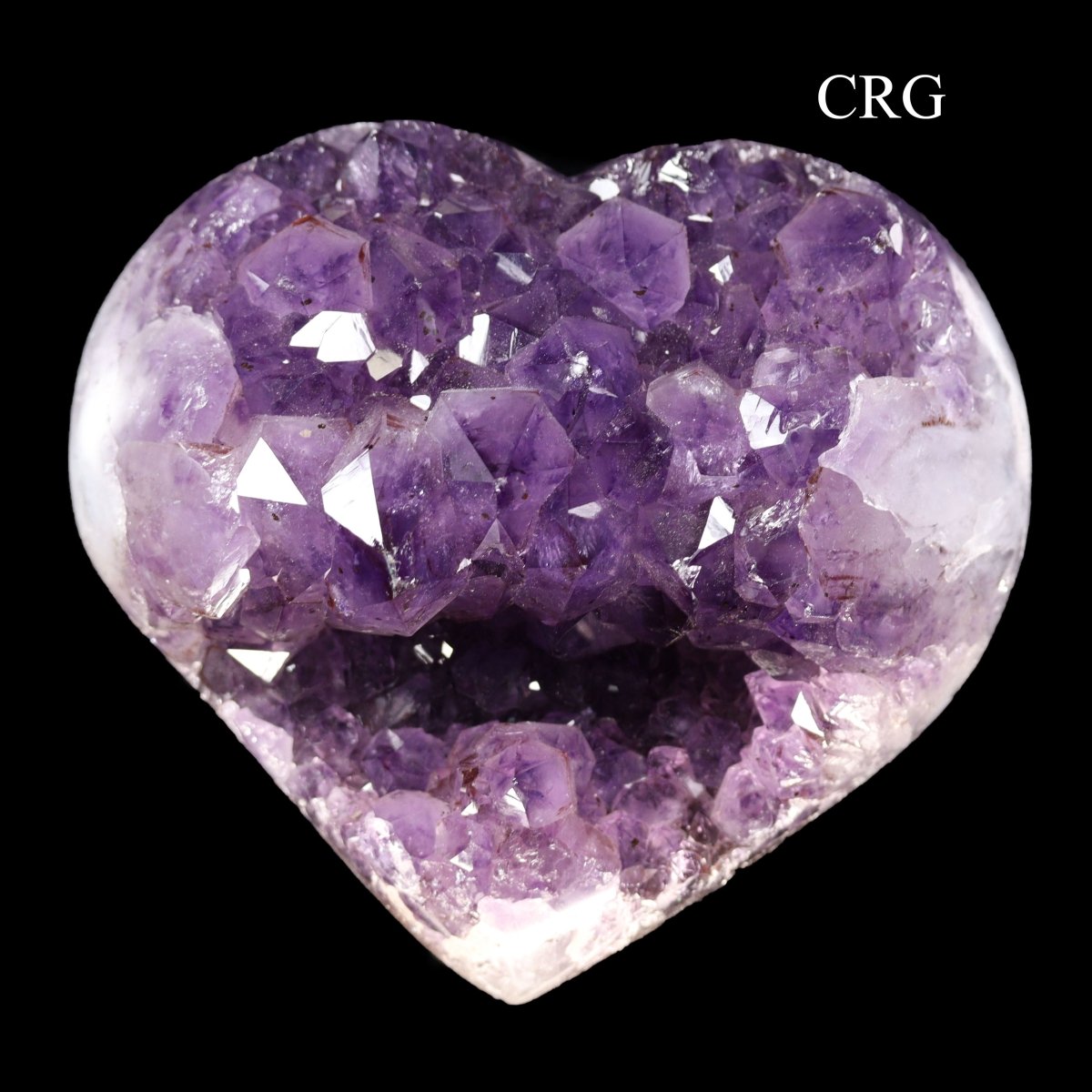 Amethyst Druzy Heart with Polished Edges (4 Kilo Lot) Size 1 to 2 Kilo Polished Edge Crystal Heart with Rough Back
