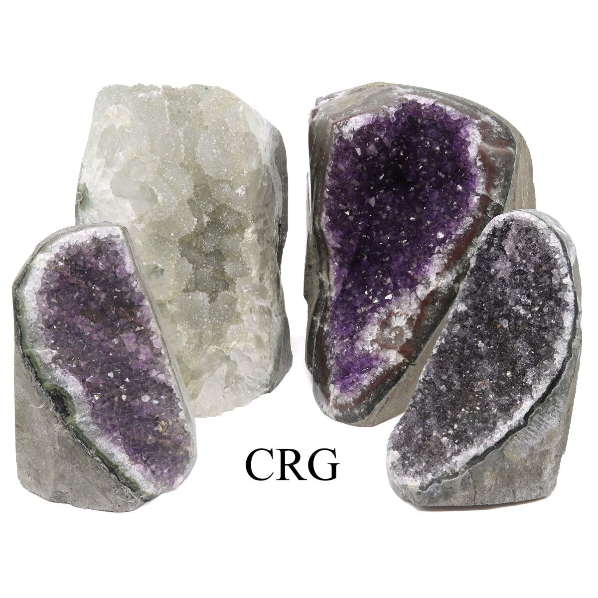 Amethyst Druzy with Polished Edges and Cut Base 3 to 5 inch (1 Piece)