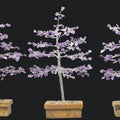 Amethyst Large Gemstone Tree Silver Wire On Soapstone Base (5 to 6 Inches) (Set of 2) Crystal Chip Style Decorative Display