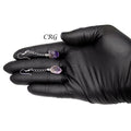 Amethyst Point Earrings with Silver Plated Wire (2 Inches) (1 Pair)