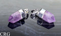 Amethyst Mini Point Pendant with Silver Plating (0.5 Inch) (1 Piece)