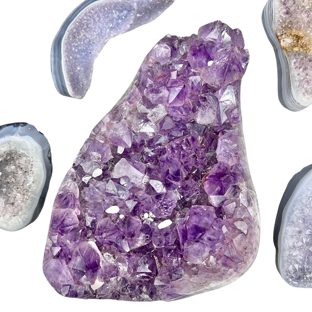 Amethyst Polished Edge Bulk Wholesale Lot Raw Crystals Minerals Gemstones