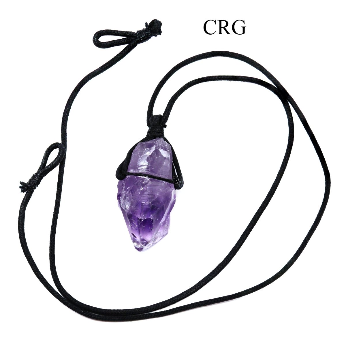 Amethyst Rough Necklace on Black Cord (13 Inches) (4 Pieces)