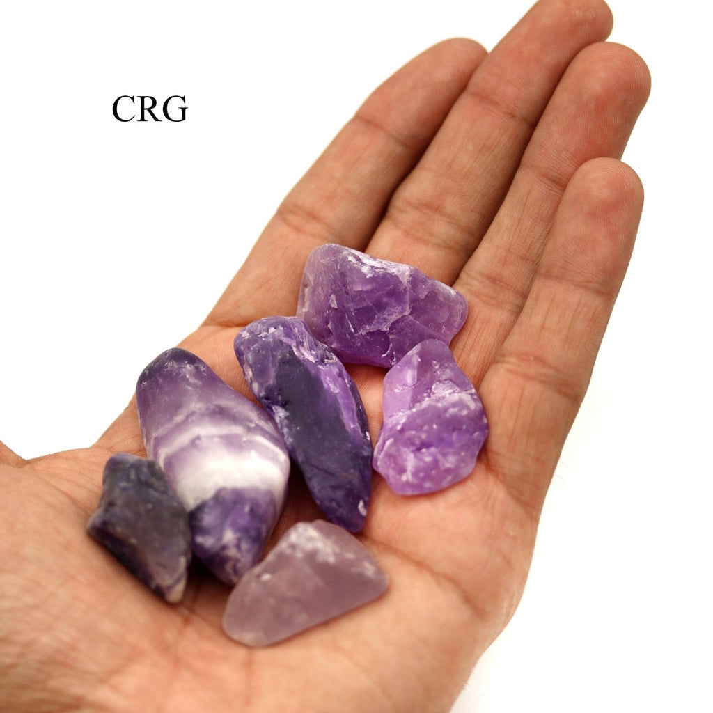 Amethyst Rough Semi Polished (8 Ounces) Size 0.75 to 1.5 Inches Bulk Wholesale Lot Crystals