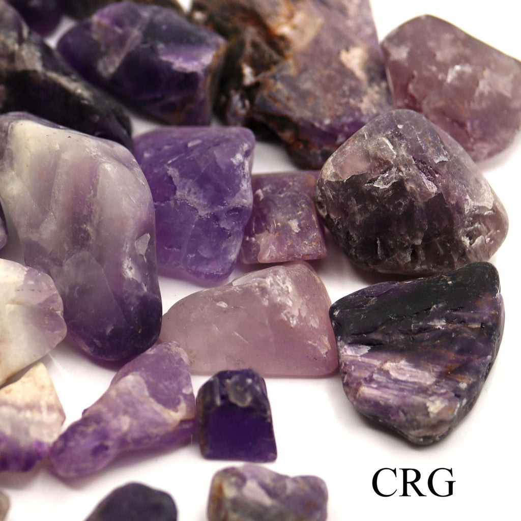 Amethyst Rough Semi Polished (8 Ounces) Size 0.75 to 1.5 Inches Bulk Wholesale Lot Crystals