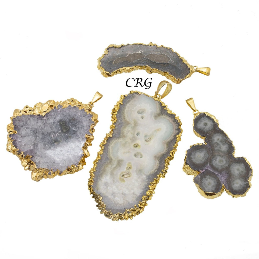 Amethyst Stalactite Pendant with Gold Plating (1.5 To 3.5 Inches) (1 Piece)