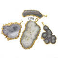 Amethyst Stalactite Pendant with Gold Plating (1.5 To 3.5 Inches) (1 Piece)