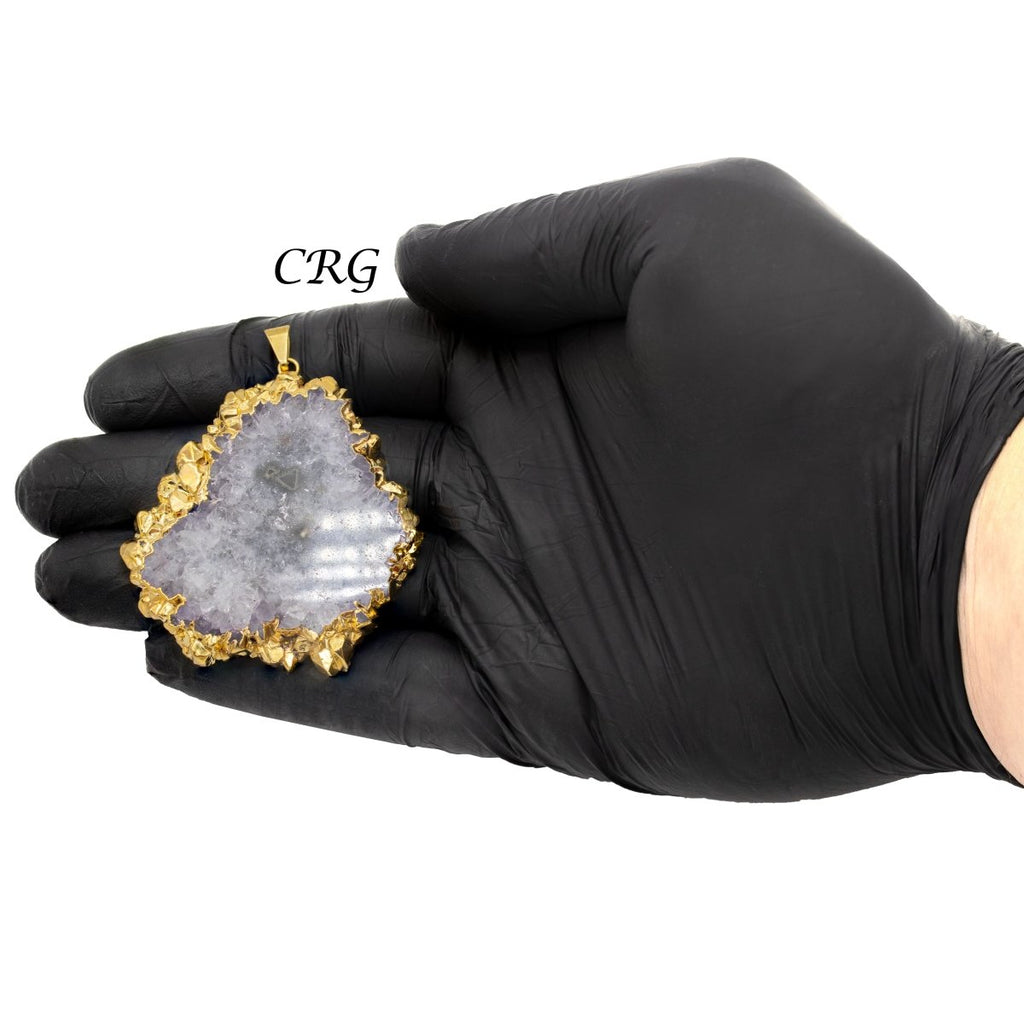 Amethyst Stalactite Pendant with Gold Plating (1.5 To 3.5 Inches) (1 Piece)