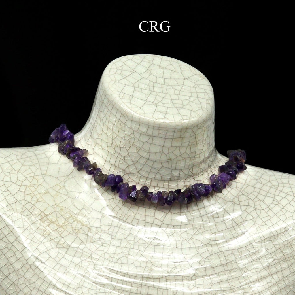 Amethyst Strand Chip Choker Necklace (16 Inches) (4 Pieces) (INJD)