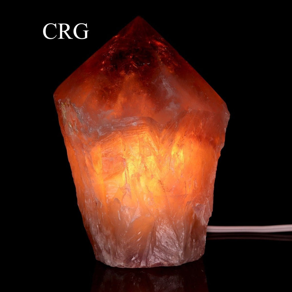 Amethyst Top Polished Point Lamp with Cord and Bulb (1 Piece)