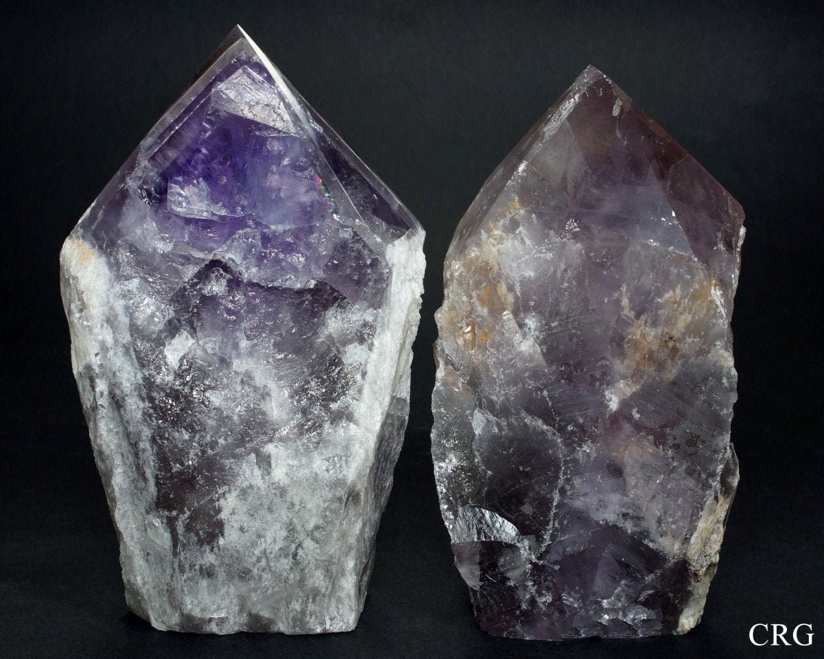 Amethyst Top Polished Point Lamp with Cord and Bulb (1 Piece)