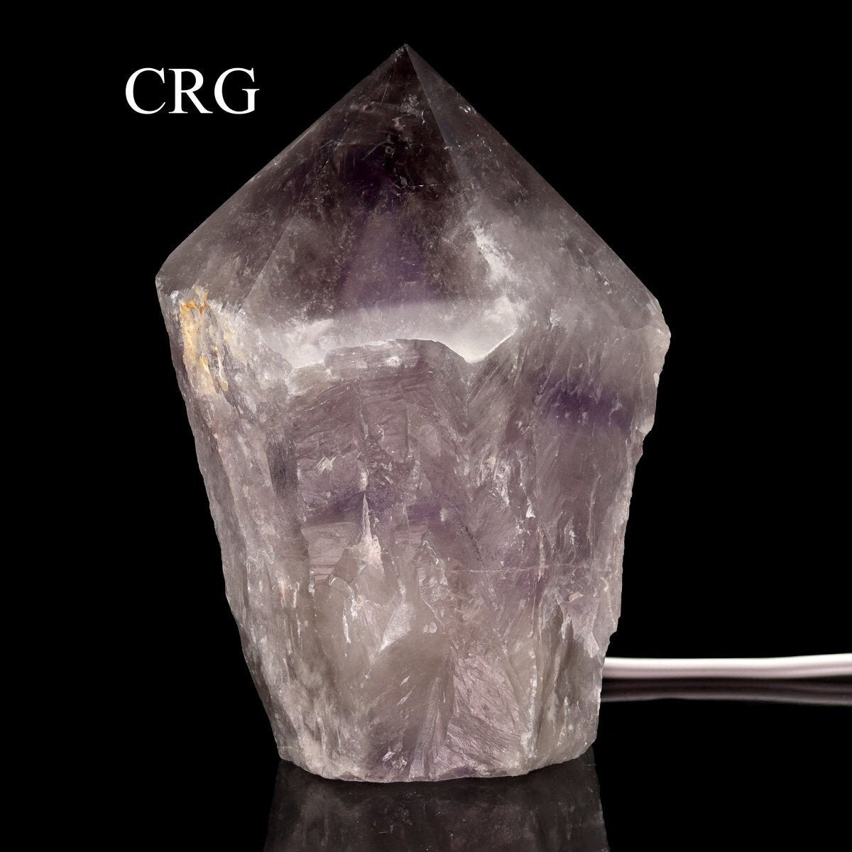 Amethyst Top Polished Point Lamp with Cord and Bulb (1 Piece)