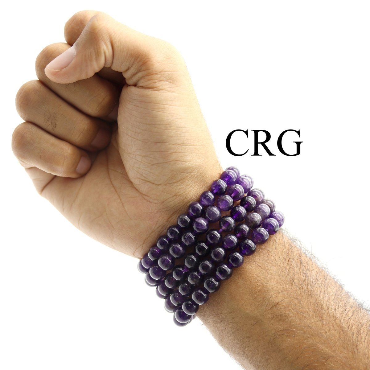 Amethyst Round Bead Stretch Bracelet (8 mm) (1 Piece)