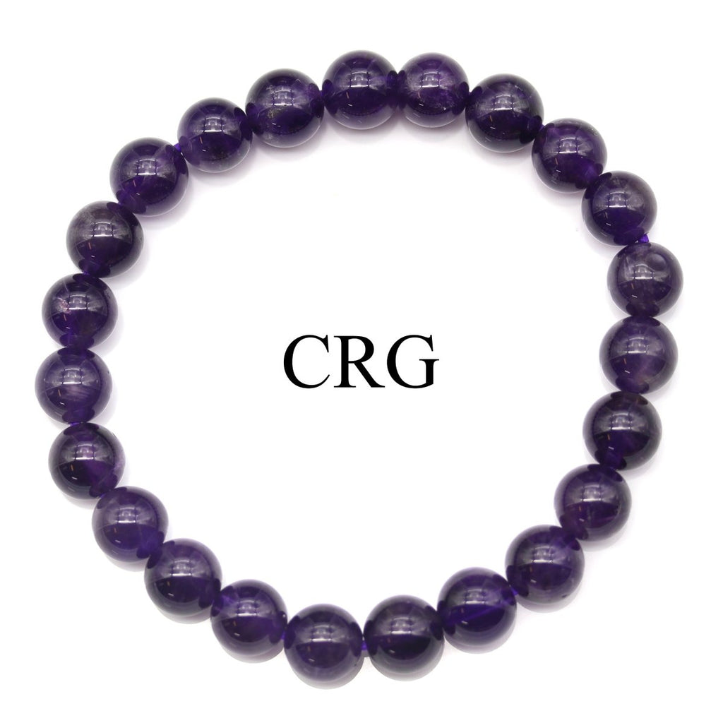 Amethyst Round Bead Stretch Bracelet (8 mm) (1 Piece)