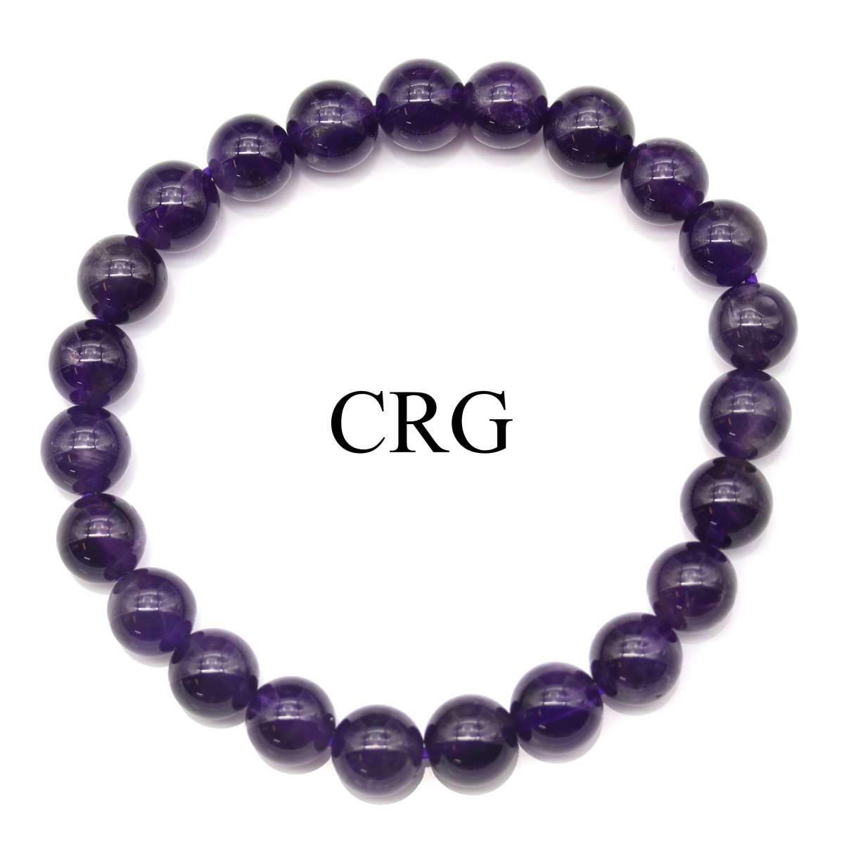 Amethyst Round Bead Stretch Bracelet (8 mm) (1 Piece)