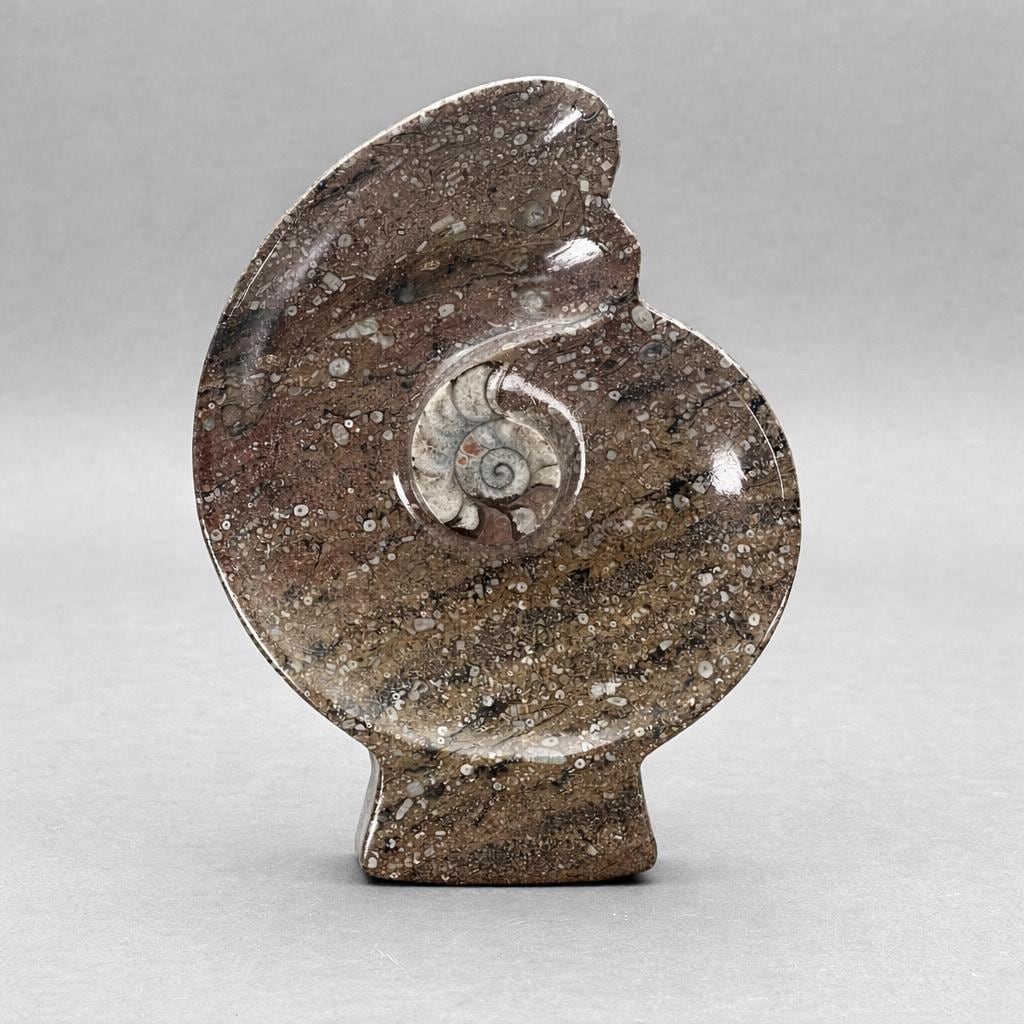 Ammonite Fossil Plate (1 Piece) Size 12 Inches Crystal Gemstone Carving