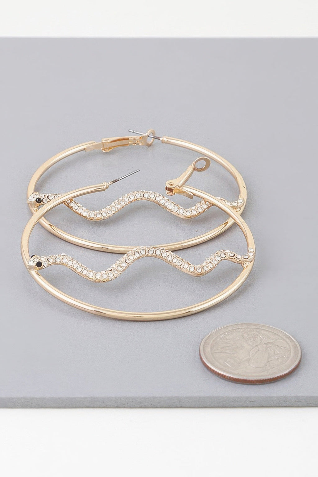 Bejeweled Snake Hoop Earrings