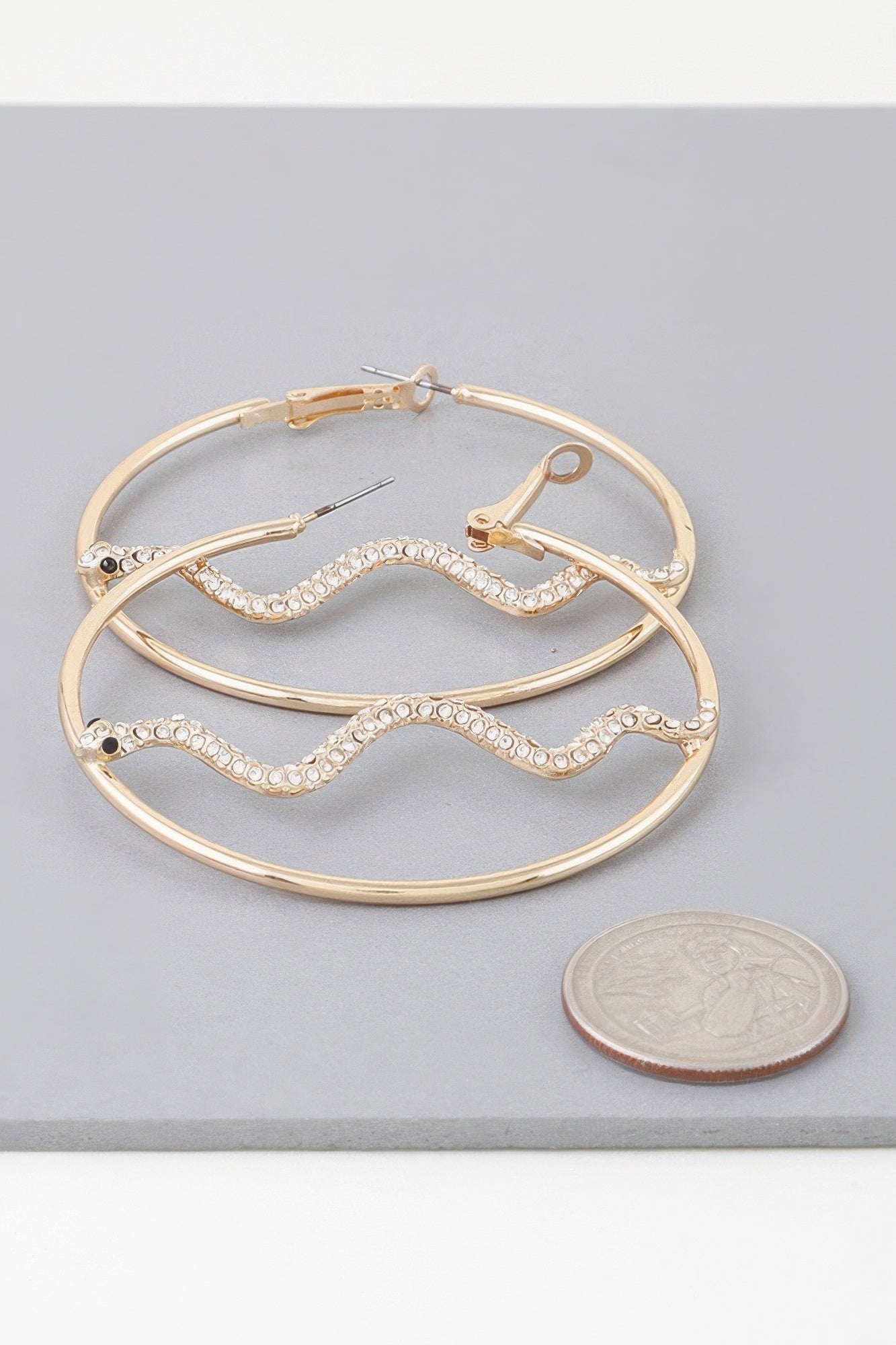 Bejeweled Snake Hoop Earrings