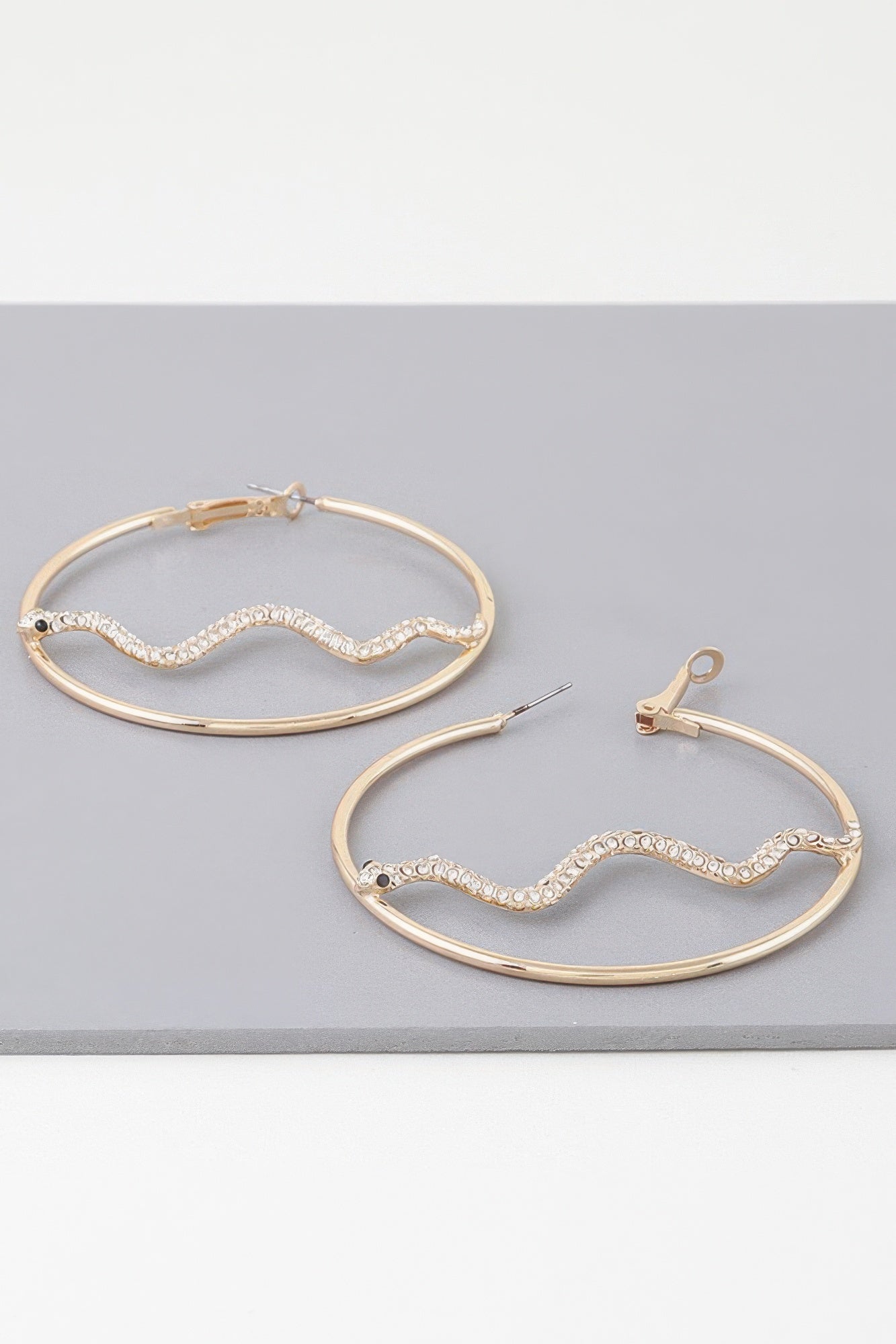 Bejeweled Snake Hoop Earrings