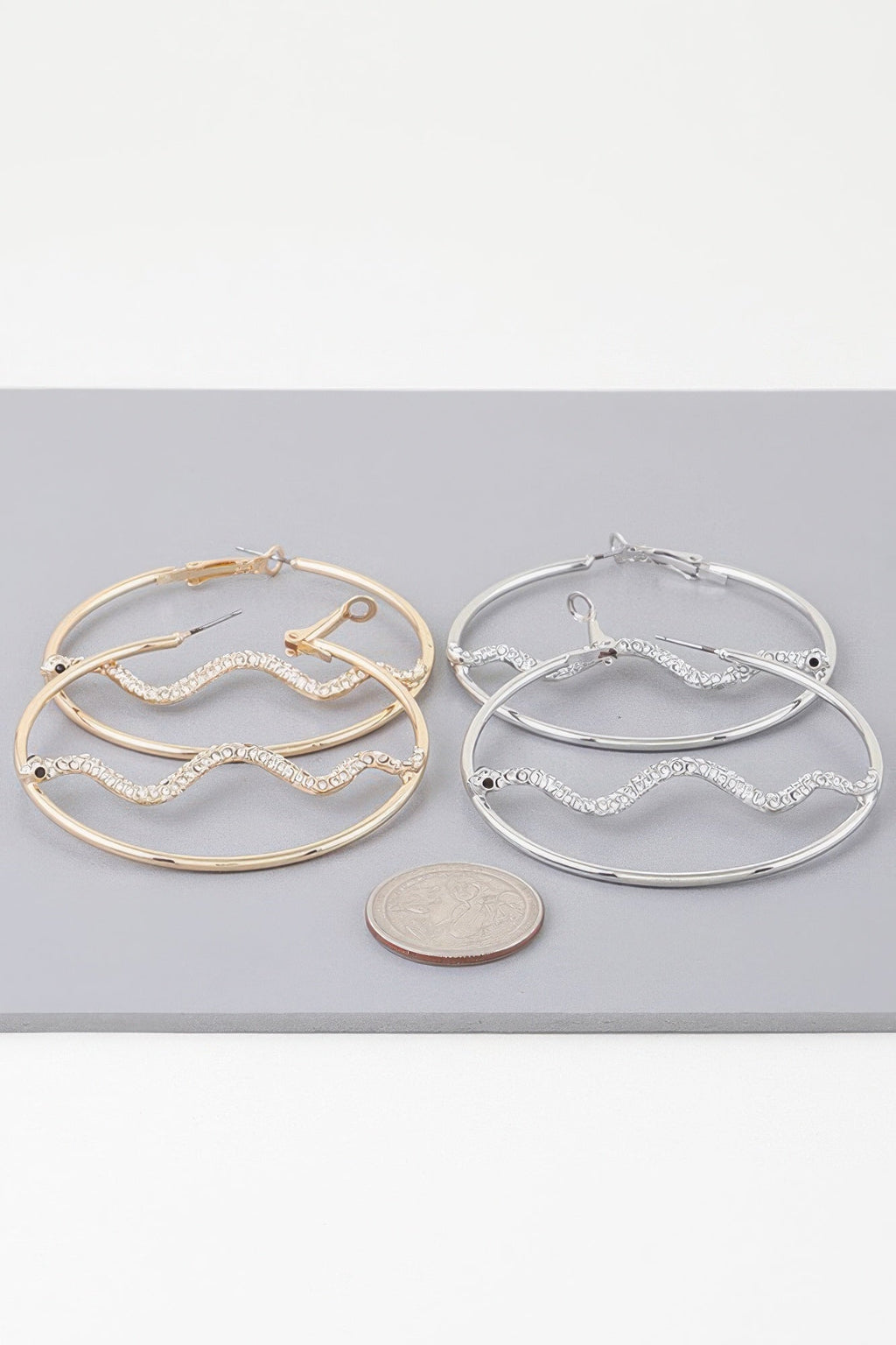 Bejeweled Snake Hoop Earrings
