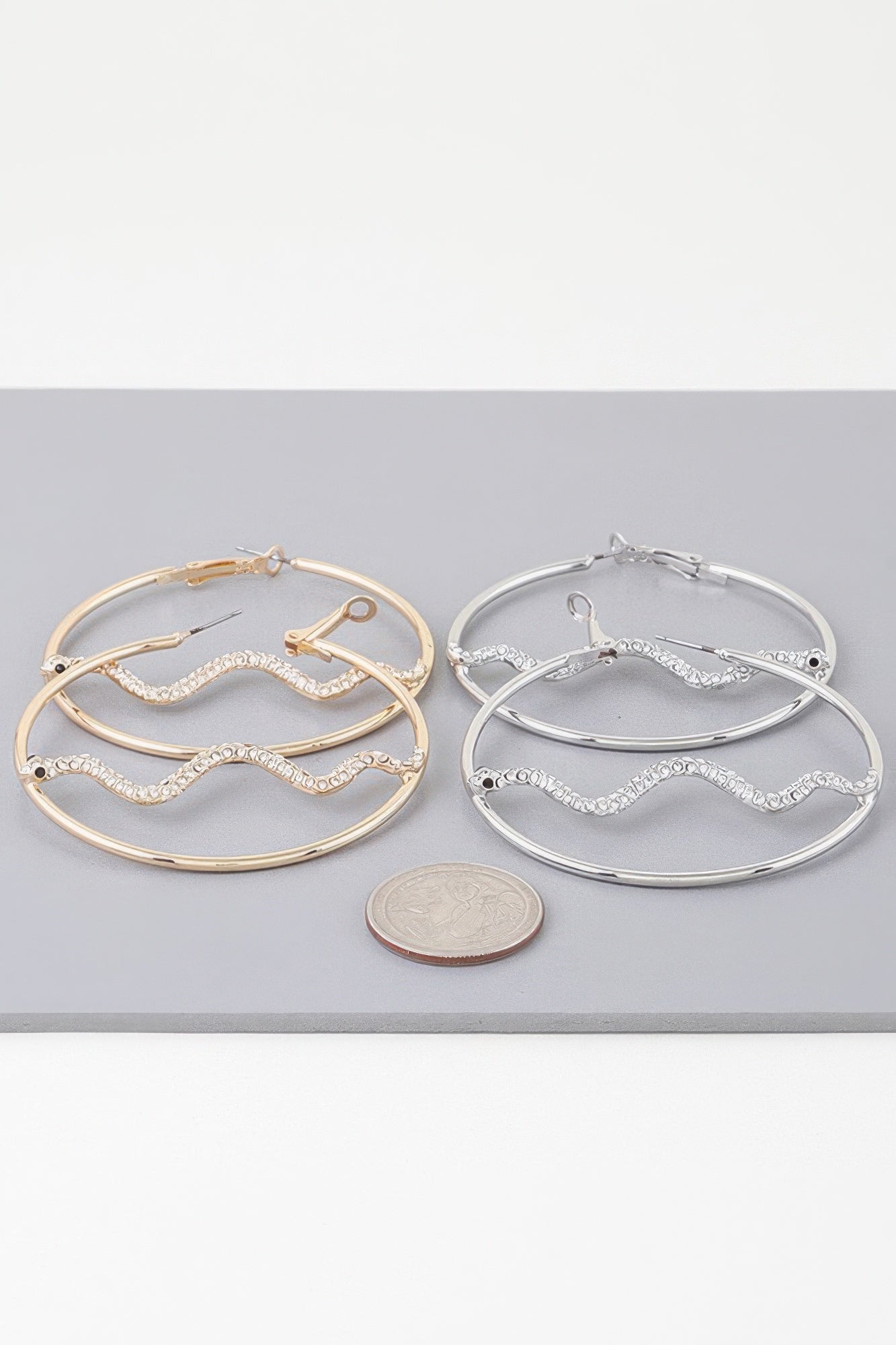 Bejeweled Snake Hoop Earrings