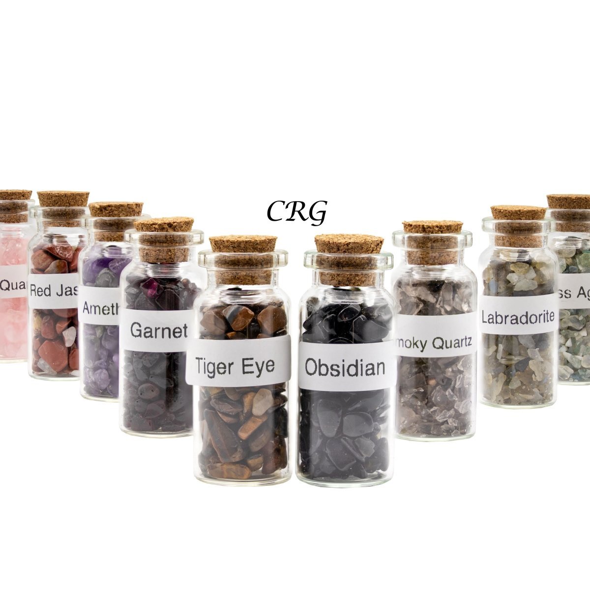 Assorted Gemstone Chip Bottles 2.5 Inches (20 Pieces)