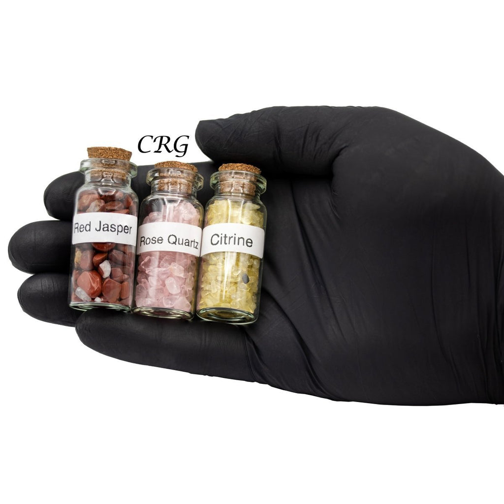 Assorted Gemstone Chip Bottles 2.5 Inches (20 Pieces)