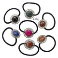 Assorted Gemstone Elastic Hair Tie 1 inch (10 Pieces)