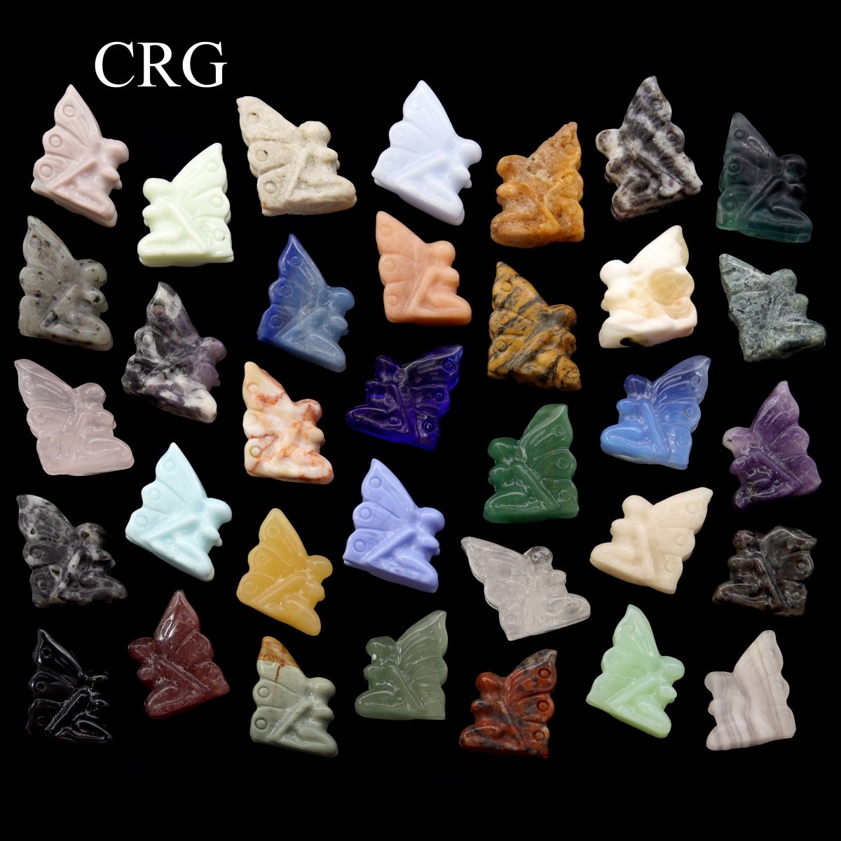 Assorted Gemstone Fairies (5 Pieces) Size 4 cm Mixed Crystal Fairy Carvings