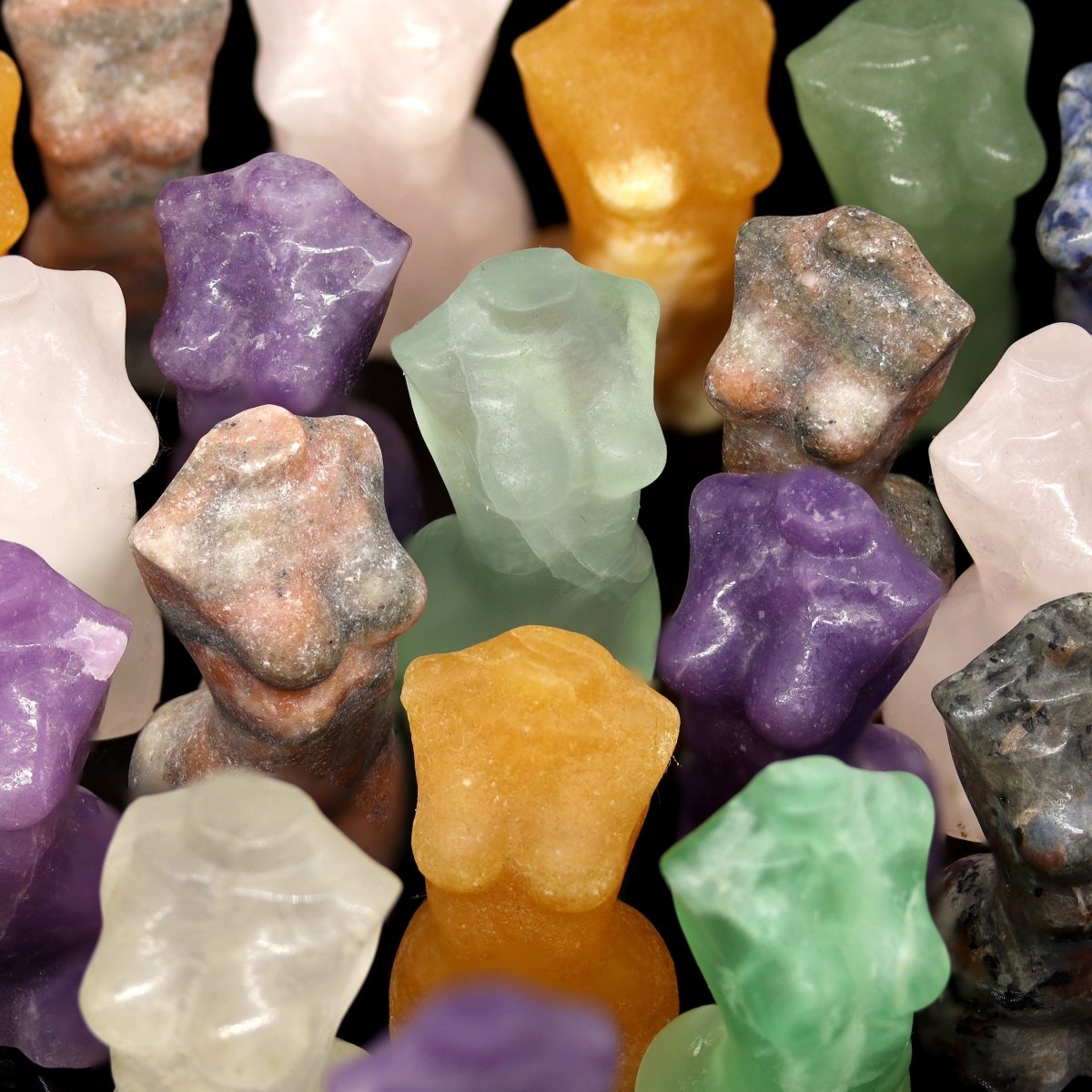 Assorted Gemstone Goddess Statues 50mm (4 Pieces)